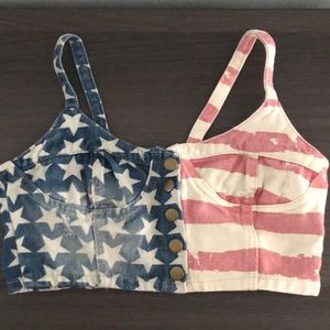 American flag jean crop top
